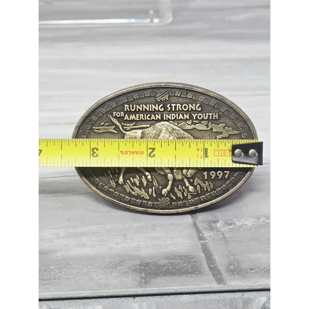Buffalo Bison American Indian Youth Native American Brass Belt Buckle‎